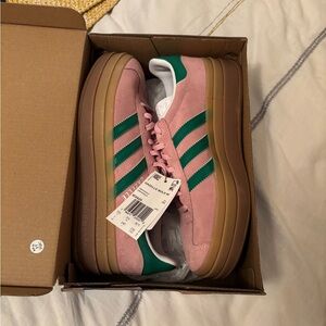 Adidas Gazelle Bold Pink with Green Accents